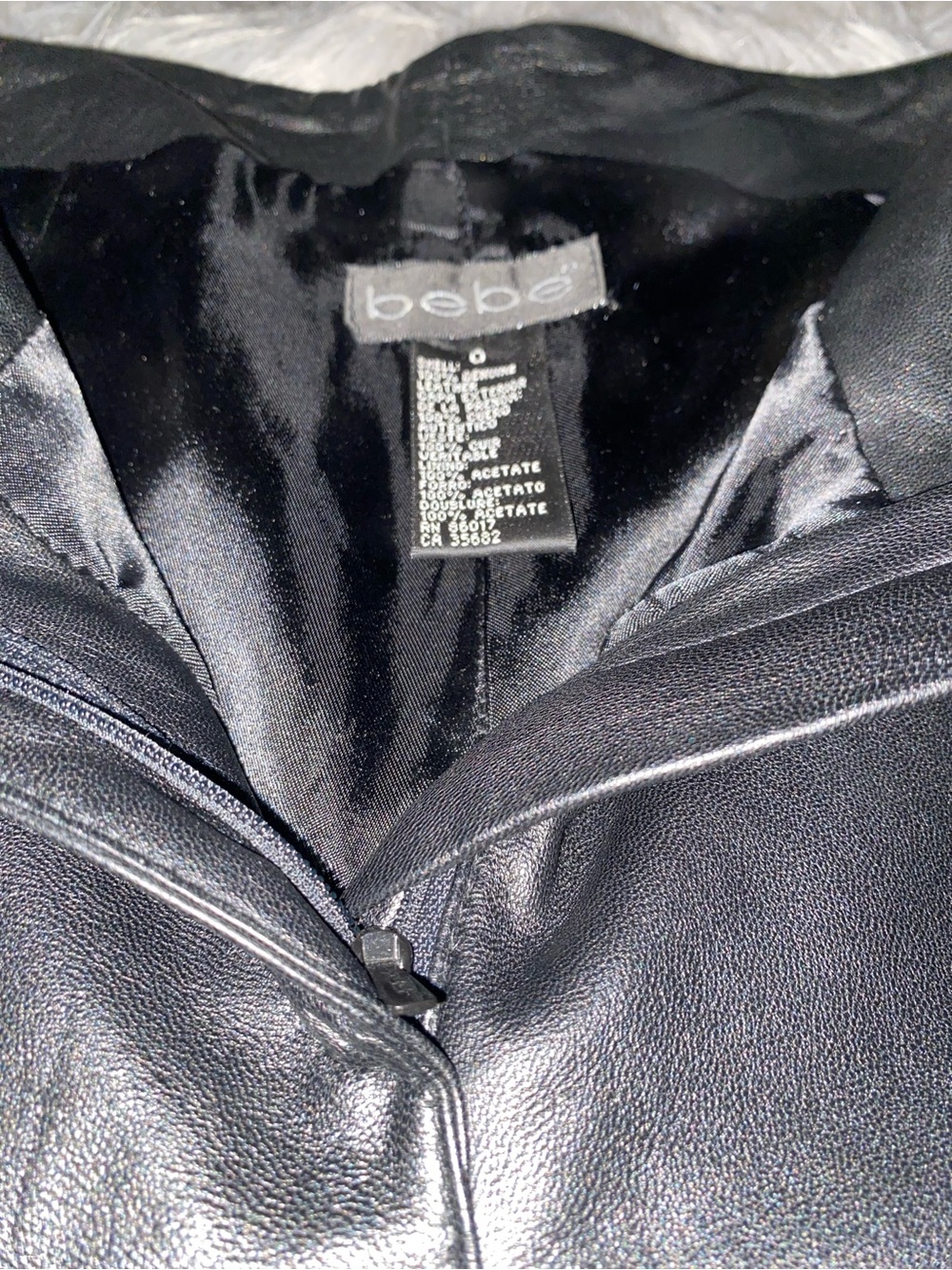 bebe Black Leather Pants with Satin Lining - Picture 5 of 5